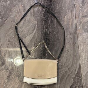 Kate Spade Tan and White Crossbody Bag